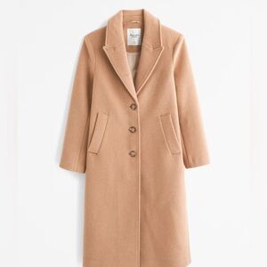 Abercrombie & Fitch - The A&F Dad Coat in Camel - Size L Petite LP 🧥
